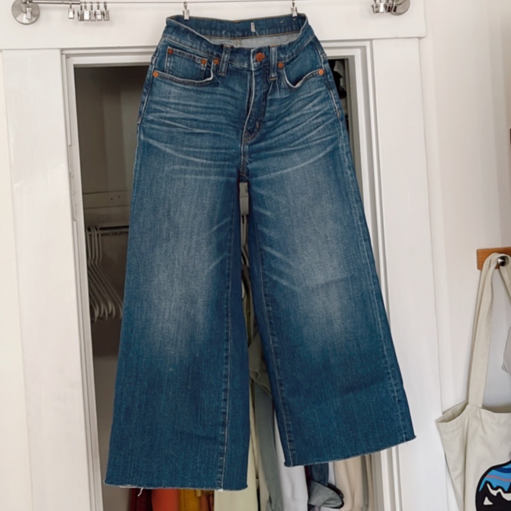 MADEWELL extra wide leg crop jeans size 00